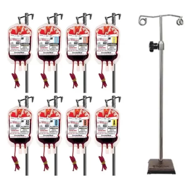 Demo-Dose Simulated Blood Kit with Stand
