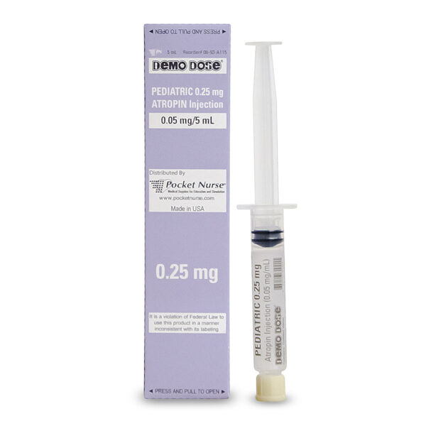 Nasco Pediatric and Infant Demo Dose Prefilled Syringe Atropin 0.25 mg Pediatric (5 ml)