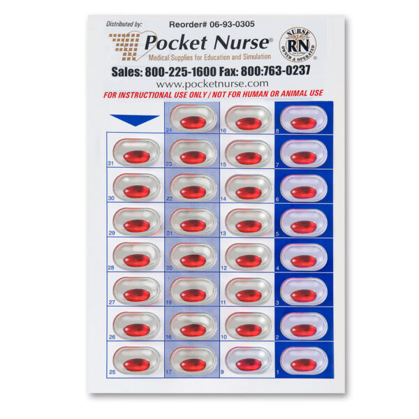 Nasco Demo Dose Long Term Care Medication Cards Colace 50 mg