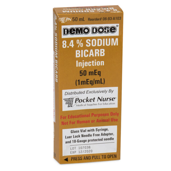 Nasco Demo Dose Simulated Emergency Medication Sodium Bicarb 50 ml