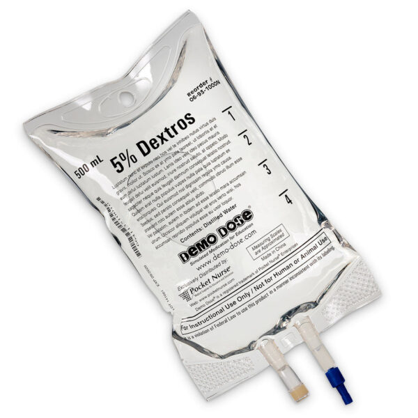 Nasco Demo Dose Simulated IV Fluid 5% Dextrose 500 ml