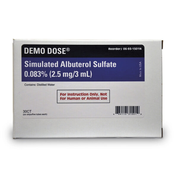 Nasco Demo Dose Simulated Inhalation Medication Albuterol Sulfate 0.083% 2.5 mg/3 ml [SKU: PN01261]