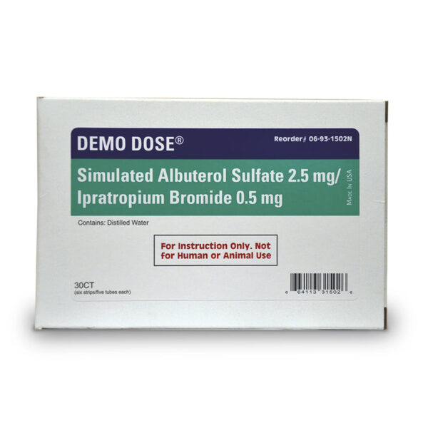 Nasco Demo Dose Simulated Inhalation Medication Albuterol Sulfate 2.5 mg Ipratropium Bromide 0.5 mg [SKU: PN01262]