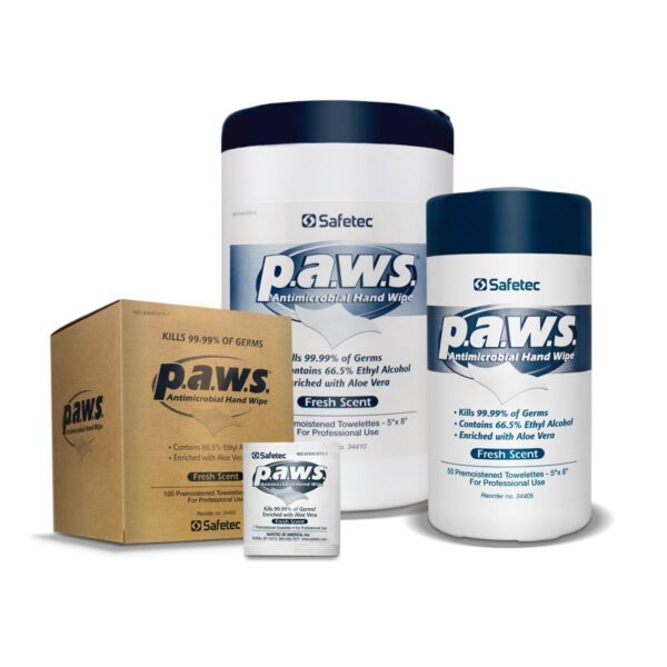 Safetec PAWS Antibacterial Hand Wipes