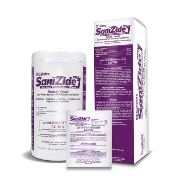 Safetec Sanizide Pro1 Surface Disinfectant Wipes